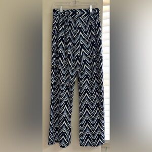 Robert Louis Navy and White Chevron Wide-Leg Pants
